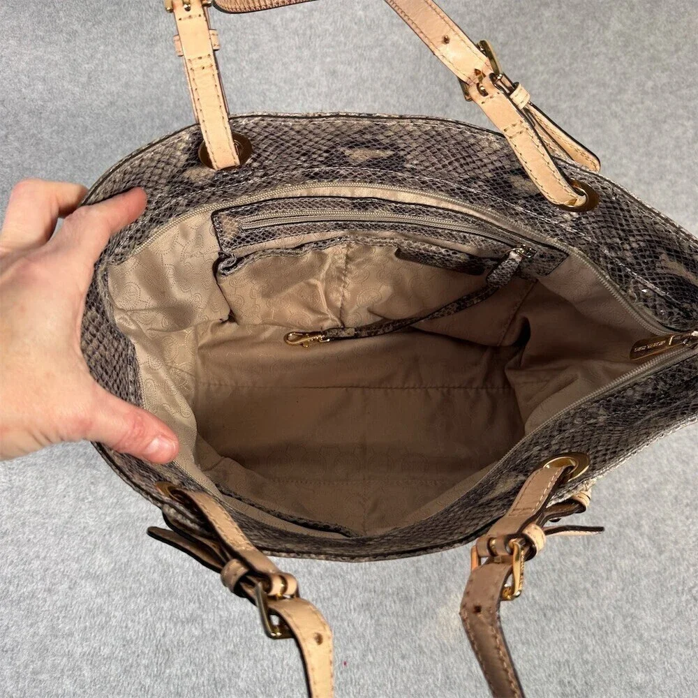 Michael Kors Jet Set Python Embossed LeatherTote Shoulder Bag